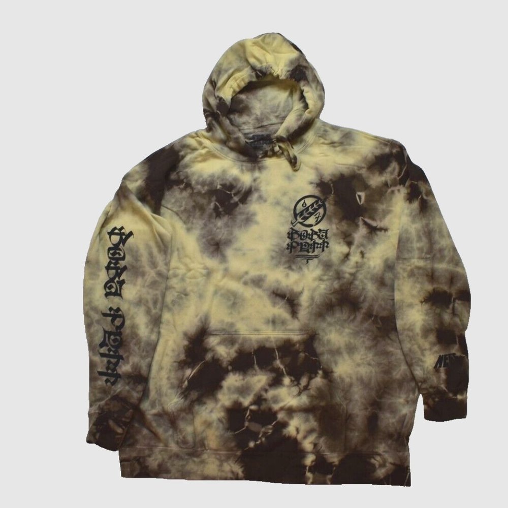 Neff x Star Wars Mens Boba Fett Script Tan Wash Tie Dye Pullover Hoodie New